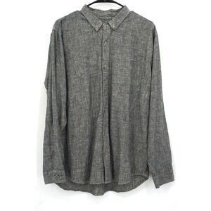 Coalatree Organics Shirt Men Gray Large L Button Up Organic‎ Hemp Cotton